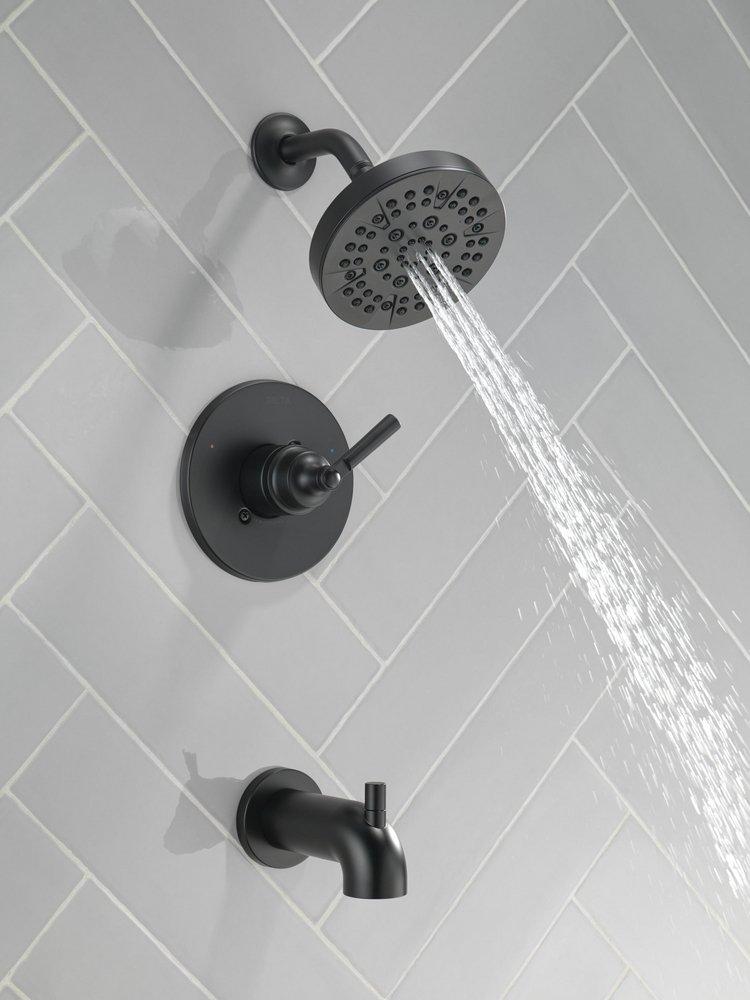 Delta Faucet Matte Black Single Handle Multi Function Bathtub & Shower Faucet (Trim Only) 