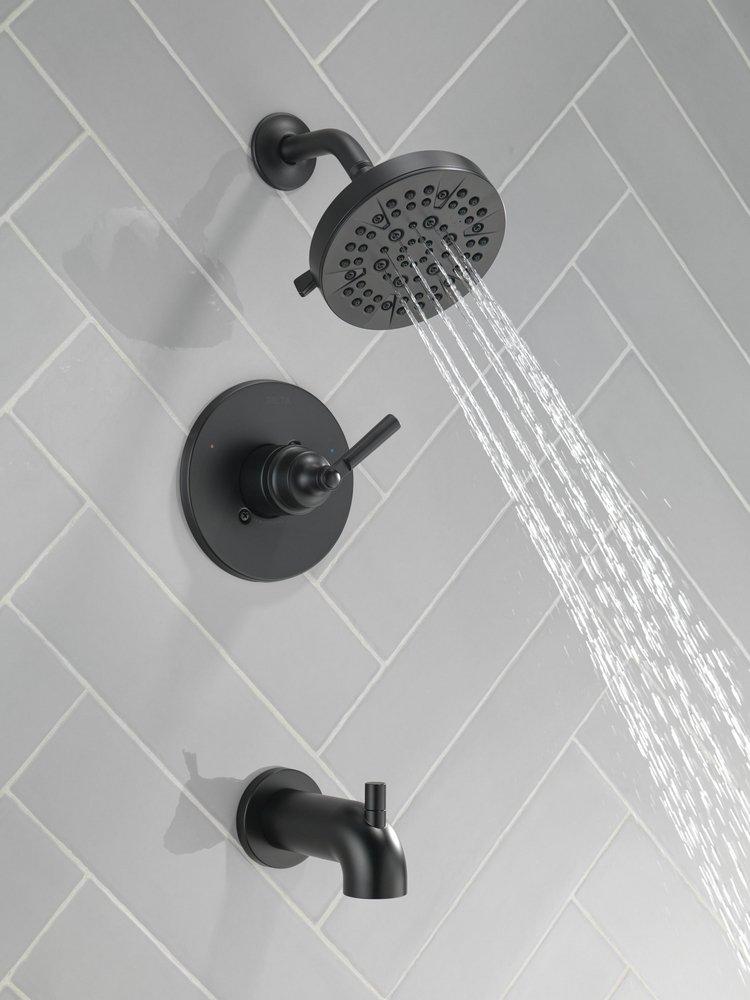 Delta Faucet Matte Black Single Handle Multi Function Bathtub & Shower Faucet (Trim Only) 