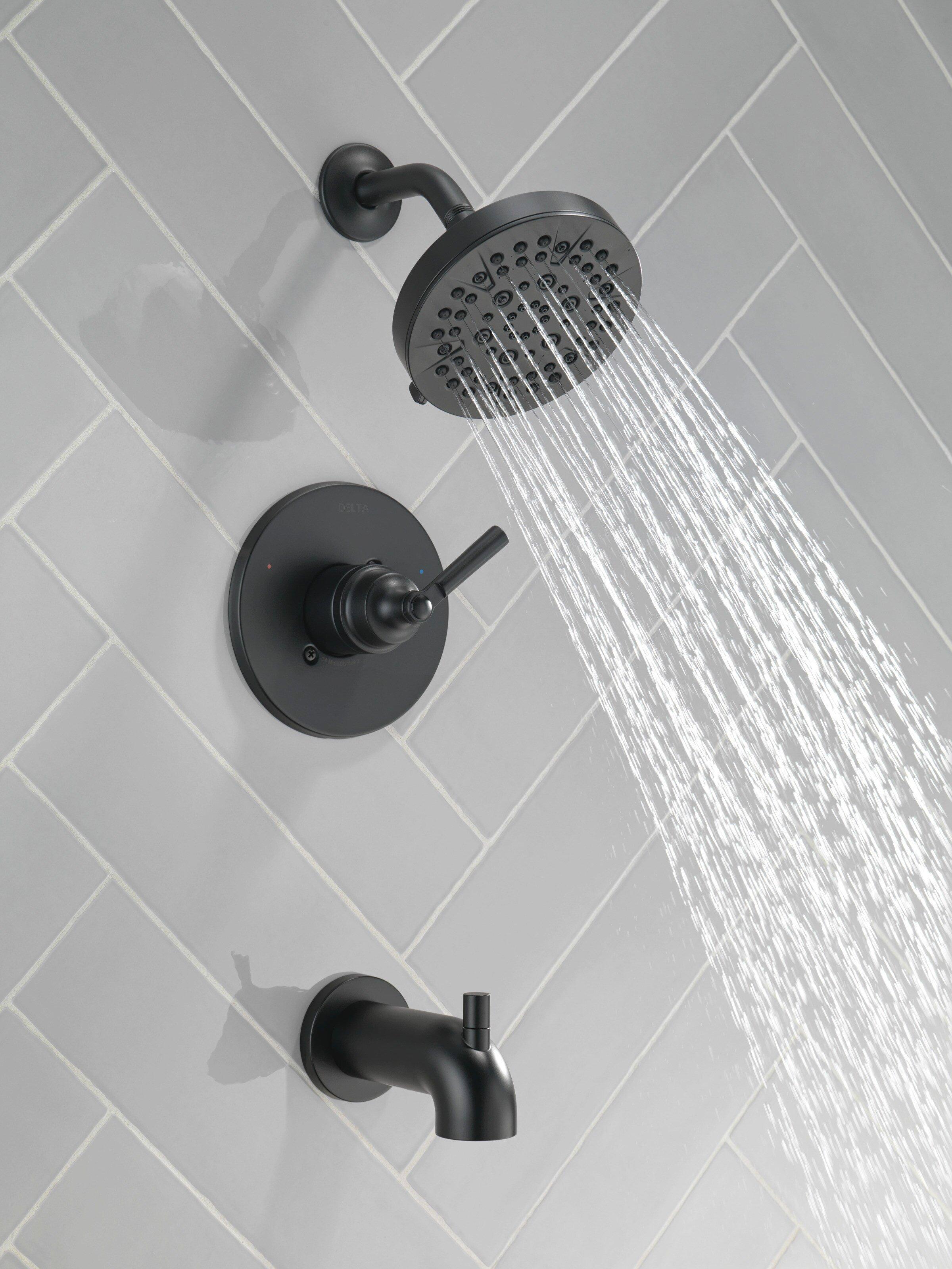 Delta Faucet Matte Black Single Handle Multi Function Bathtub & Shower Faucet (Trim Only) 