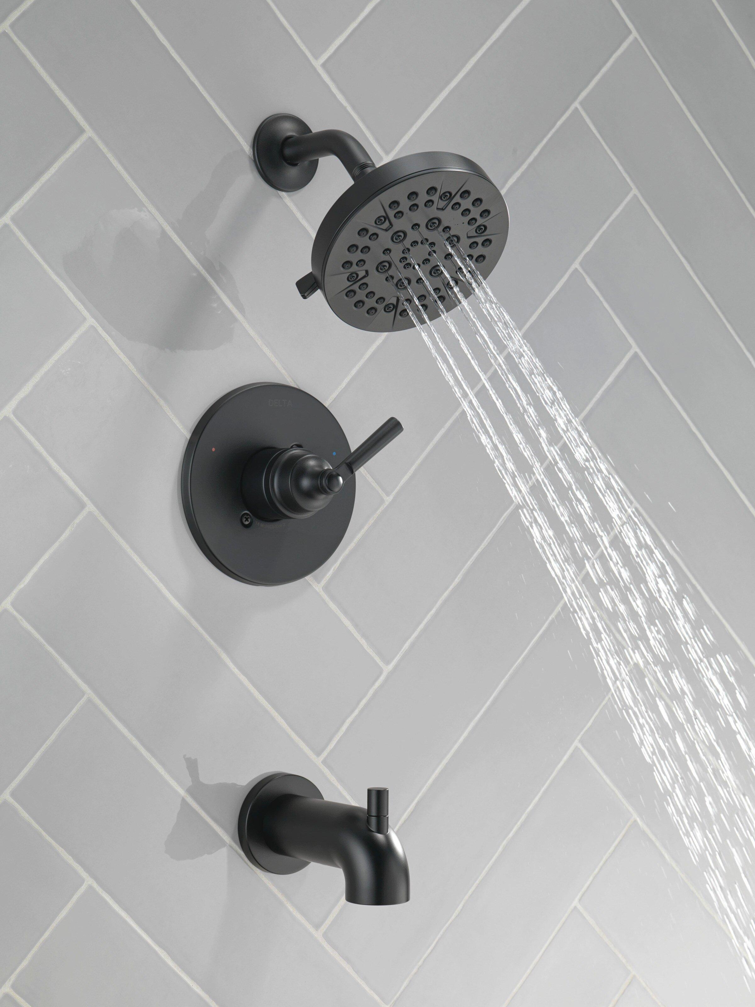 Delta Faucet Matte Black Single Handle Multi Function Bathtub & Shower Faucet (Trim Only) 