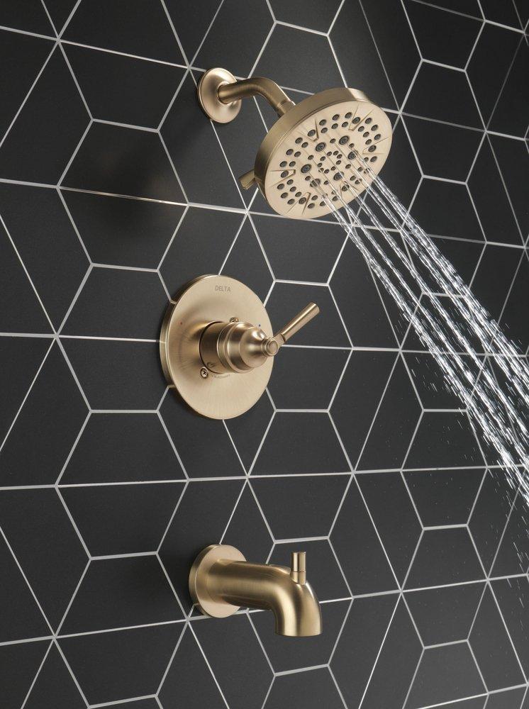 Delta Faucet Brilliance Champagne Bronze Single Handle Multi Function Bathtub & Shower Faucet (Trim Only) 