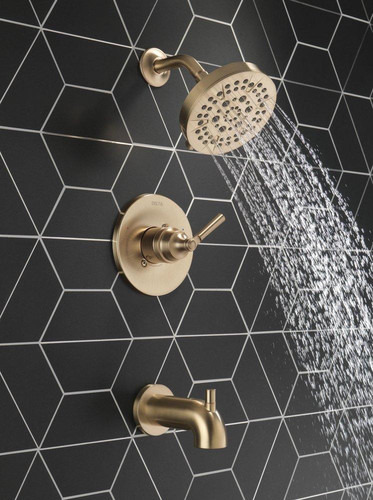 Delta Faucet Brilliance&reg; Champagne Bronze Single Handle Multi Function Bathtub & Shower Faucet (Trim Only) 