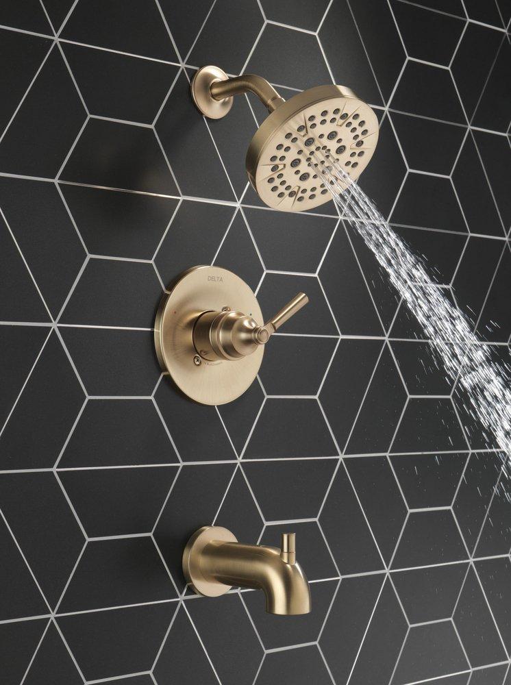 Delta Faucet Brilliance&reg; Champagne Bronze Single Handle Multi Function Bathtub & Shower Faucet (Trim Only) 