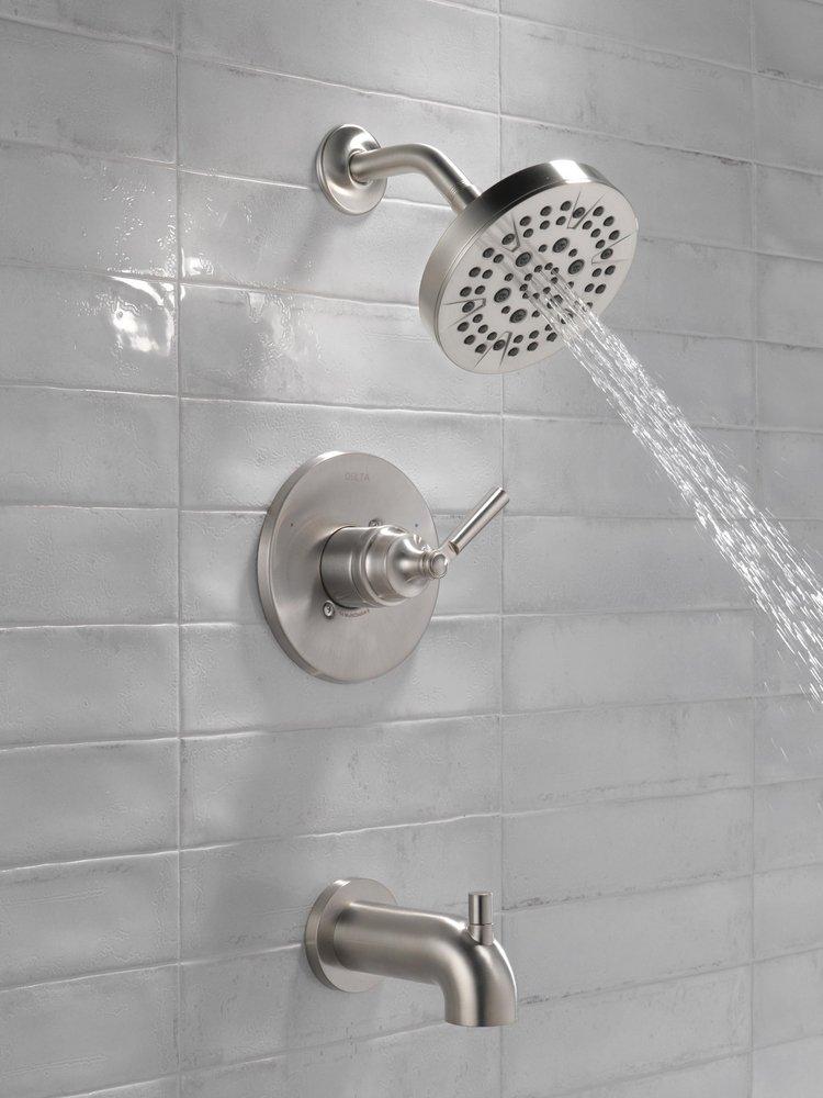 Delta Faucet Brilliance Stainless Single Handle Multi Function Bathtub & Shower Faucet (Trim Only) 
