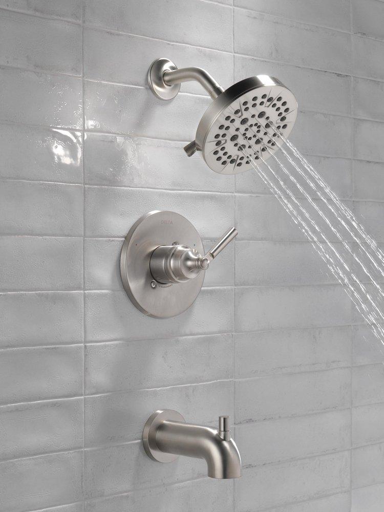 Delta Faucet Brilliance Stainless Single Handle Multi Function Bathtub & Shower Faucet (Trim Only) 