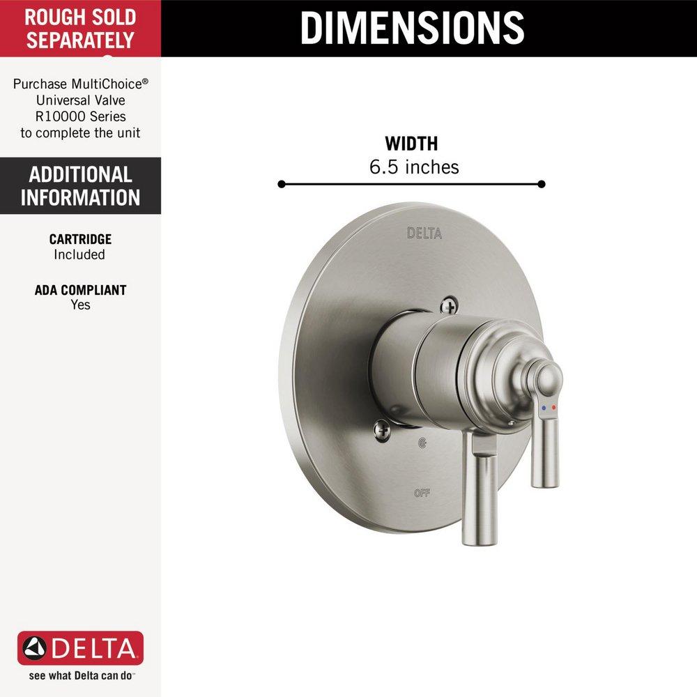 Delta Faucet Brilliance Stainless Two Handle Pressure Balancing Valve Trim 
