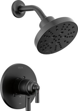 Two Handle Multi Function Shower Faucet in Matte Black (Trim Only)