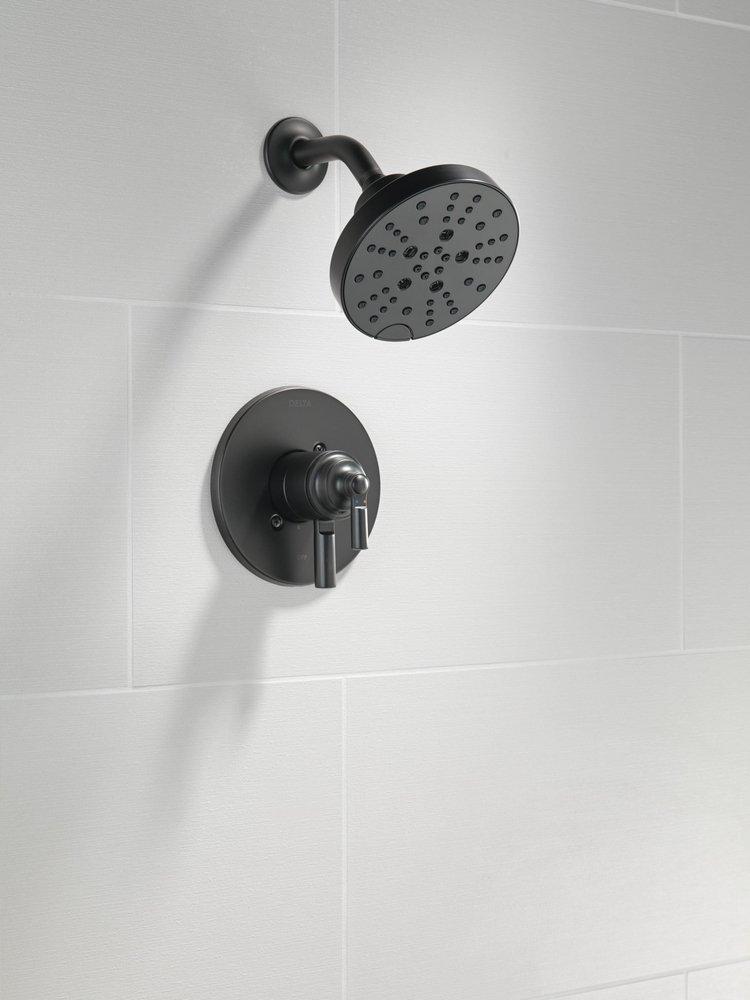 Delta Faucet Matte Black Single Handle Multi Function Shower Faucet (Trim Only) 