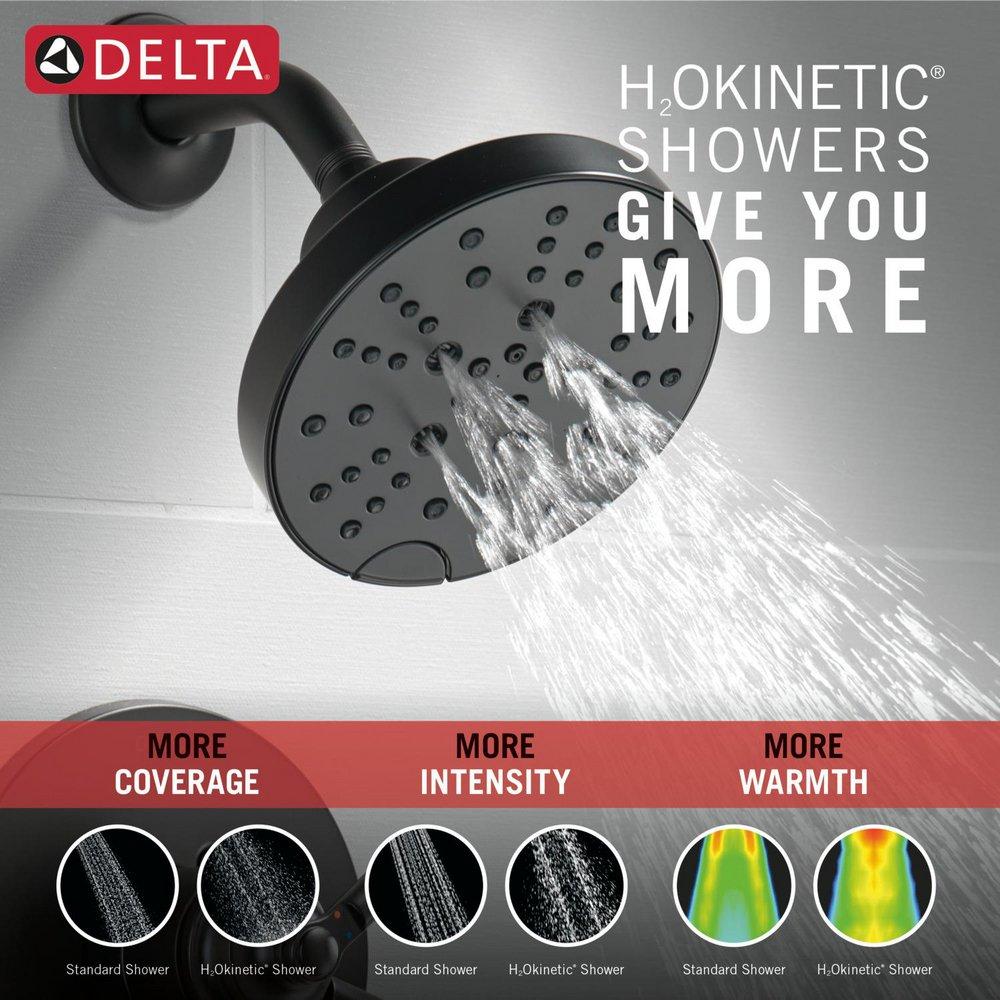 Delta Faucet Matte Black Single Handle Multi Function Shower Faucet (Trim Only) 