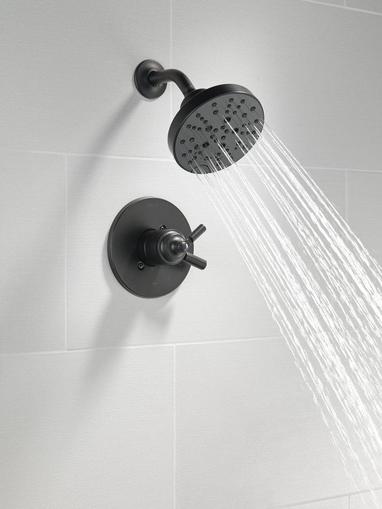 Delta Faucet Matte Black Single Handle Multi Function Shower Faucet (Trim Only) 