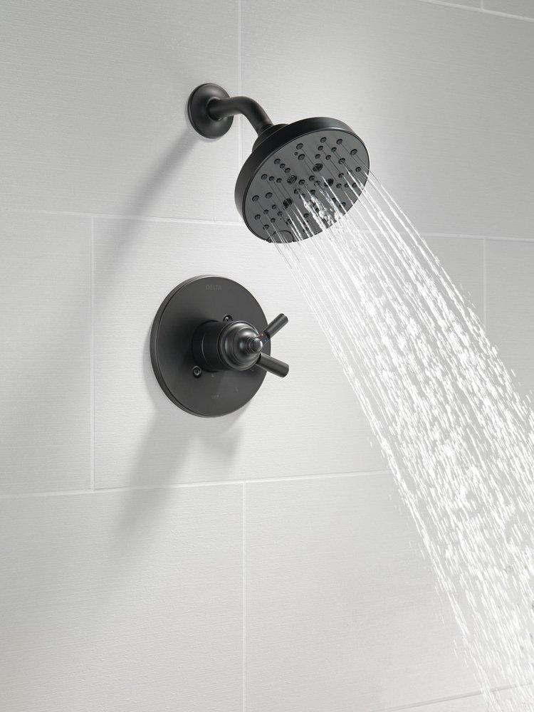 Delta Faucet Matte Black Single Handle Multi Function Shower Faucet (Trim Only) 