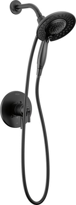 Two Handle Multi Function Shower Faucet in Matte Black (Trim Only)