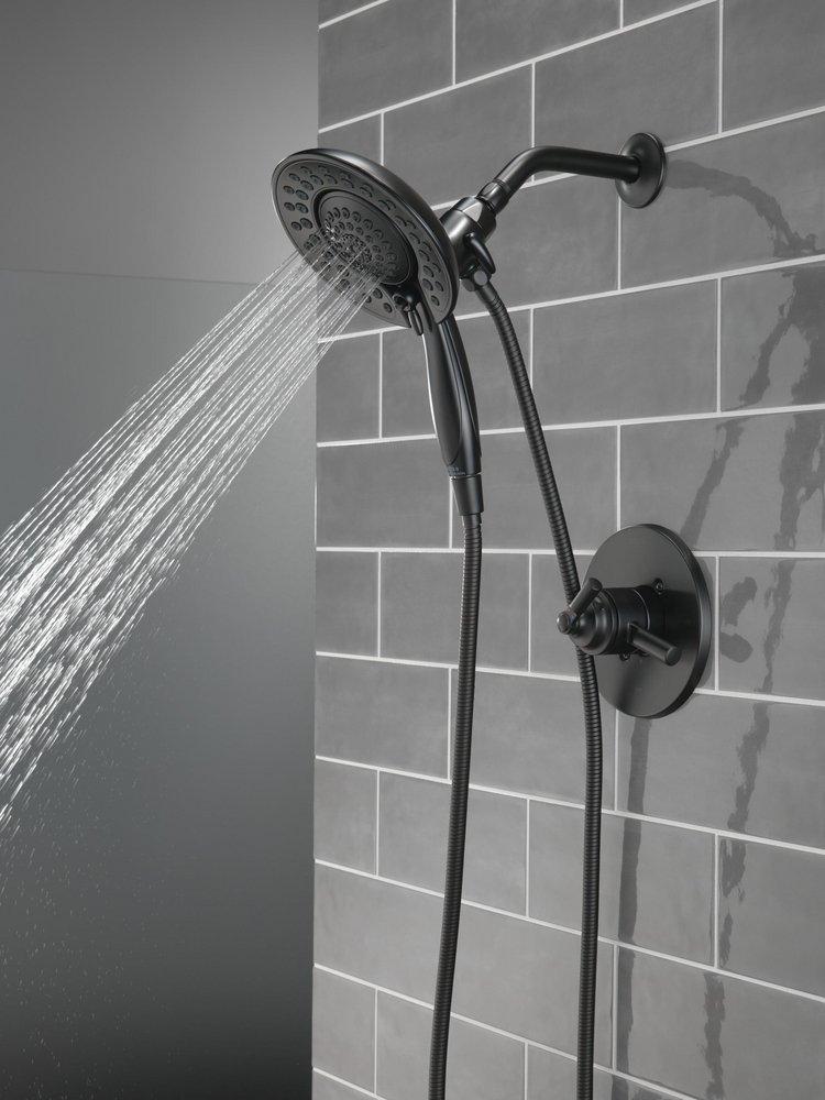 Delta Faucet Matte Black Single Handle Multi Function Shower Faucet (Trim Only) 