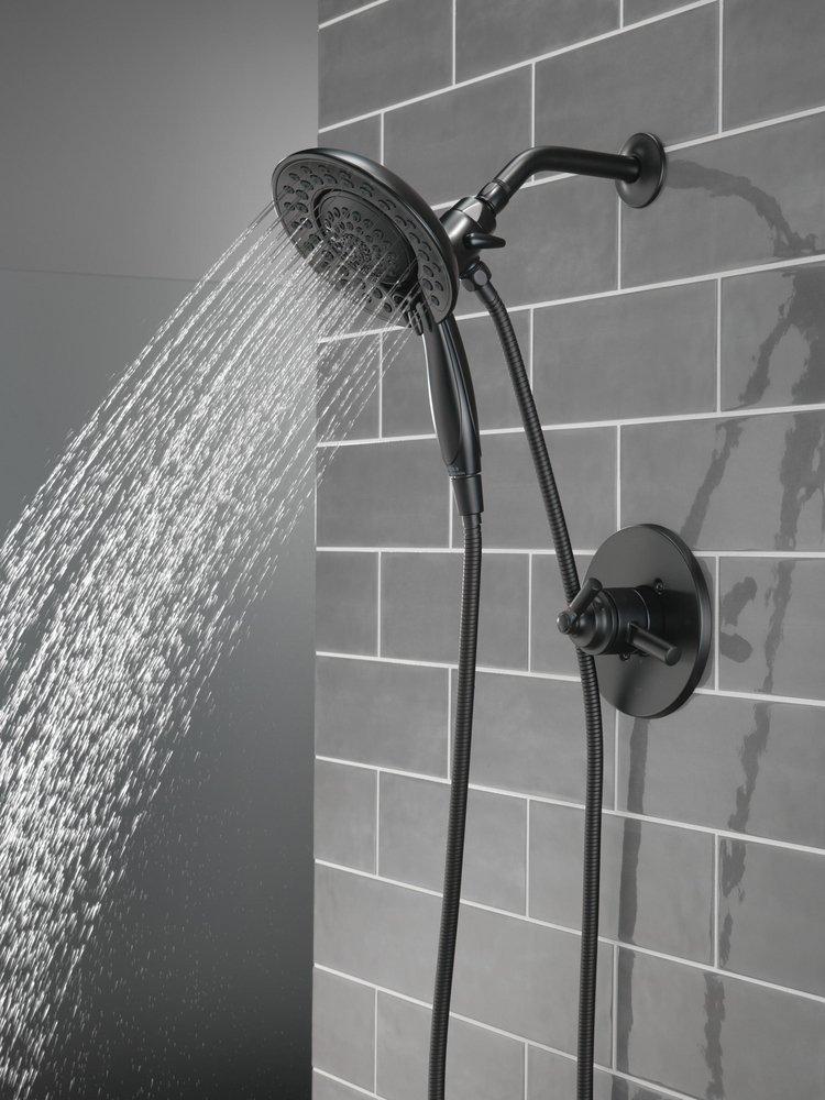 Delta Faucet Matte Black Single Handle Multi Function Shower Faucet (Trim Only) 