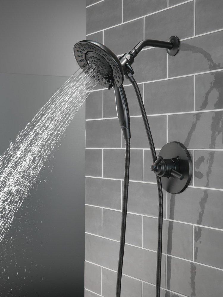 Delta Faucet Matte Black Single Handle Multi Function Shower Faucet (Trim Only) 