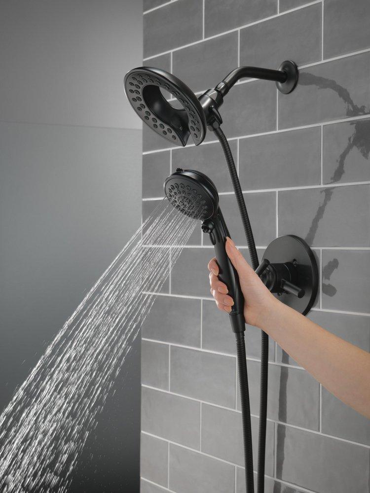 Delta Faucet Matte Black Single Handle Multi Function Shower Faucet (Trim Only) 