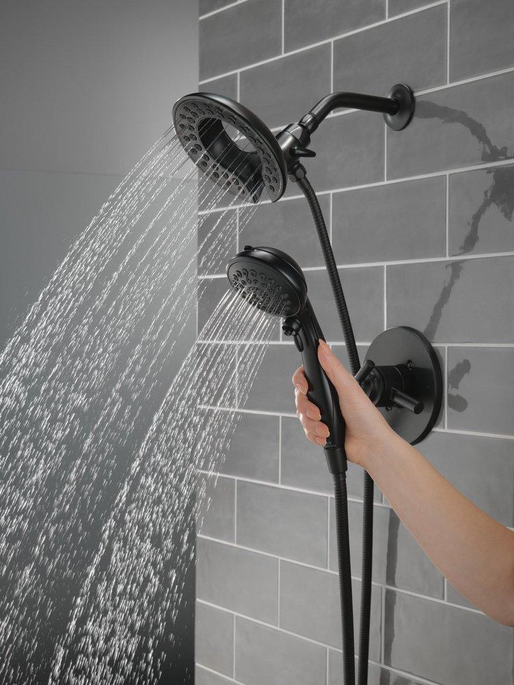 Delta Faucet Matte Black Single Handle Multi Function Shower Faucet (Trim Only) 