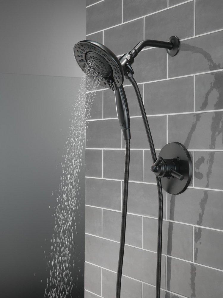 Delta Faucet Matte Black Single Handle Multi Function Shower Faucet (Trim Only) 