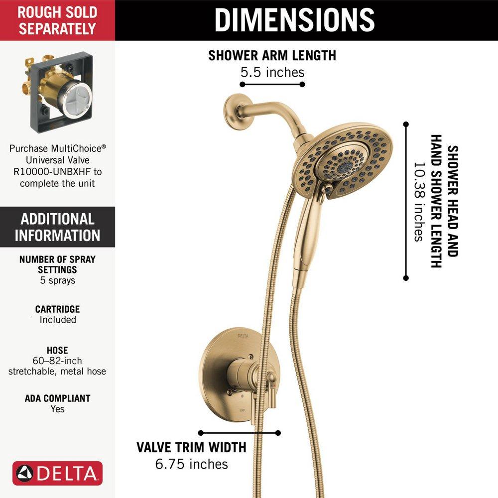 Delta Faucet Brilliance Champagne Bronze Single Handle Multi Function Shower Faucet (Trim Only) 