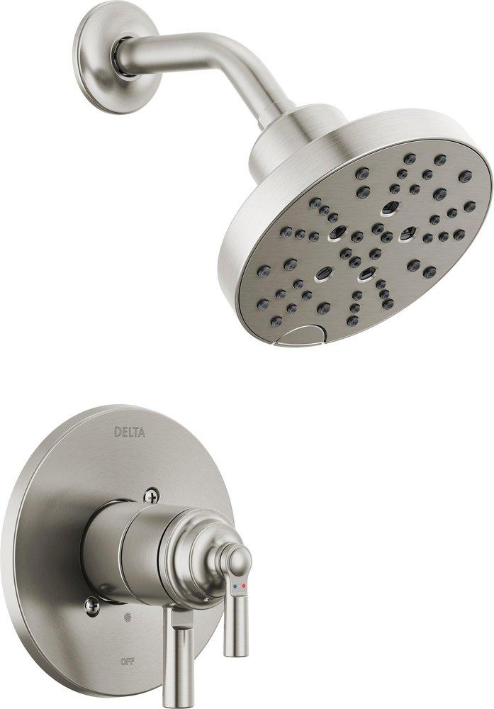 Delta Faucet Brilliance&reg; Stainless Single Handle Multi Function Shower Faucet (Trim Only) 
