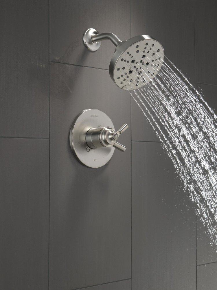 Delta Faucet Brilliance Stainless Single Handle Multi Function Shower Faucet (Trim Only) 