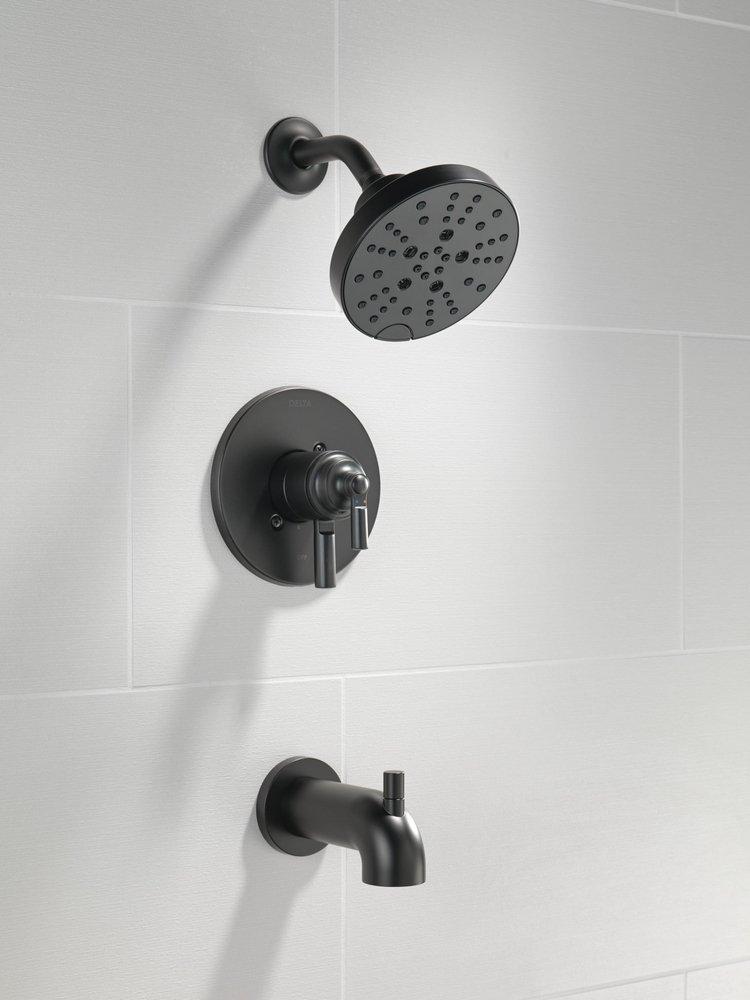 Delta Faucet Matte Black Single Handle Multi Function Bathtub & Shower Faucet (Trim Only) 