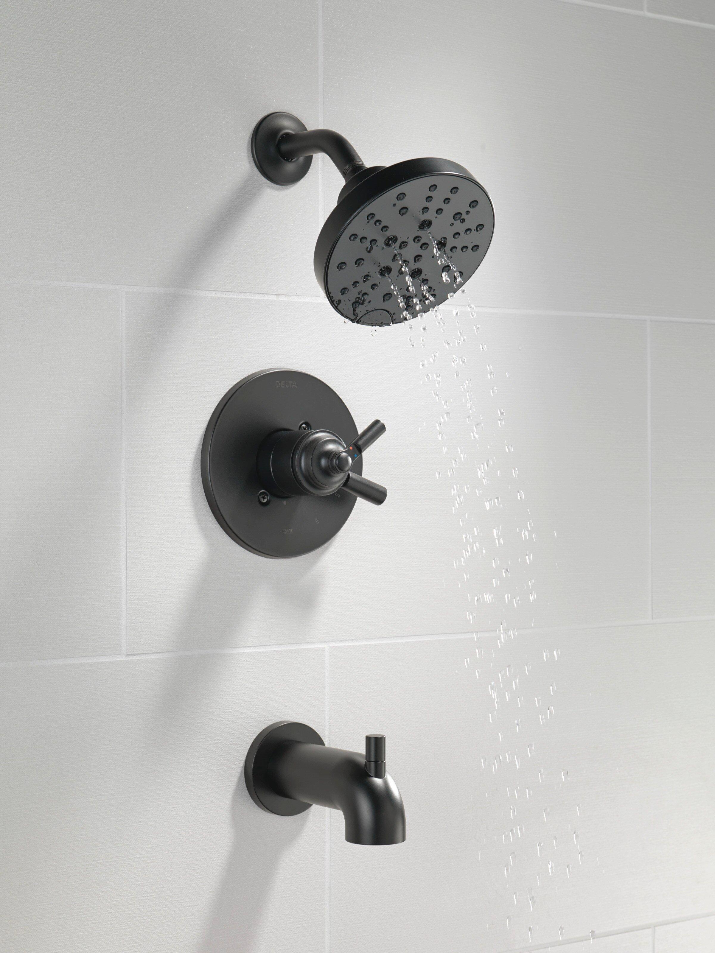 Delta Faucet Matte Black Single Handle Multi Function Bathtub & Shower Faucet (Trim Only) 