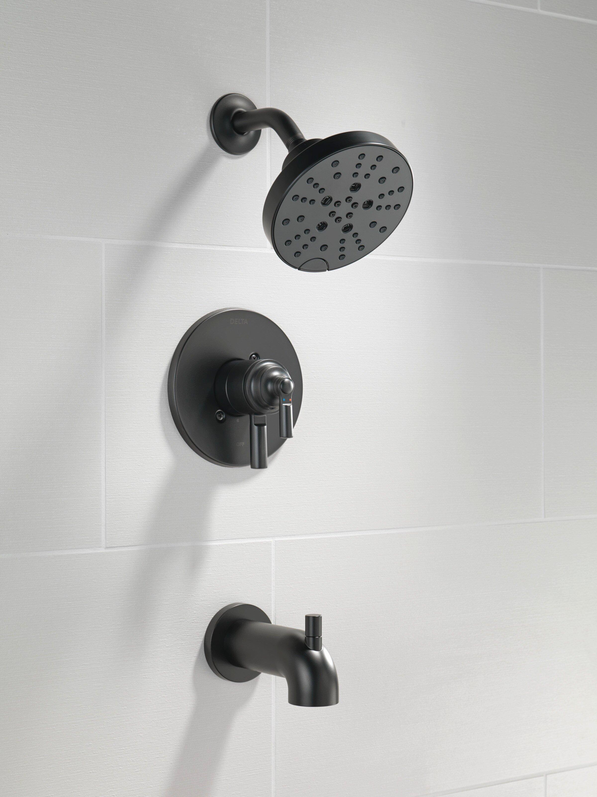 Delta Faucet Matte Black Single Handle Multi Function Bathtub & Shower Faucet (Trim Only) 