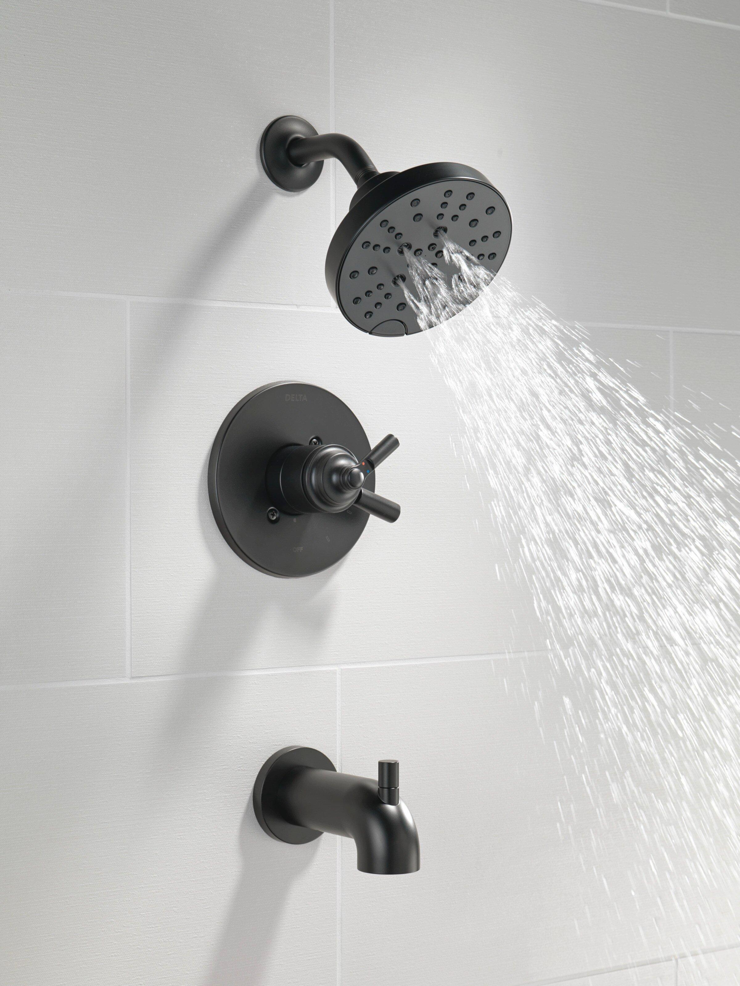 Delta Faucet Matte Black Single Handle Multi Function Bathtub & Shower Faucet (Trim Only) 