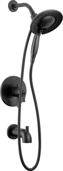 Two Handle Multi Function Bathtub & Shower Faucet in Matte Black (Trim Only)