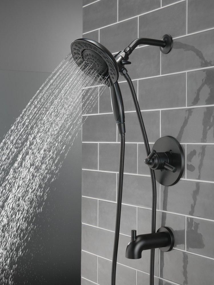 Delta Faucet Matte Black Single Handle Multi Function Bathtub & Shower Faucet (Trim Only) 
