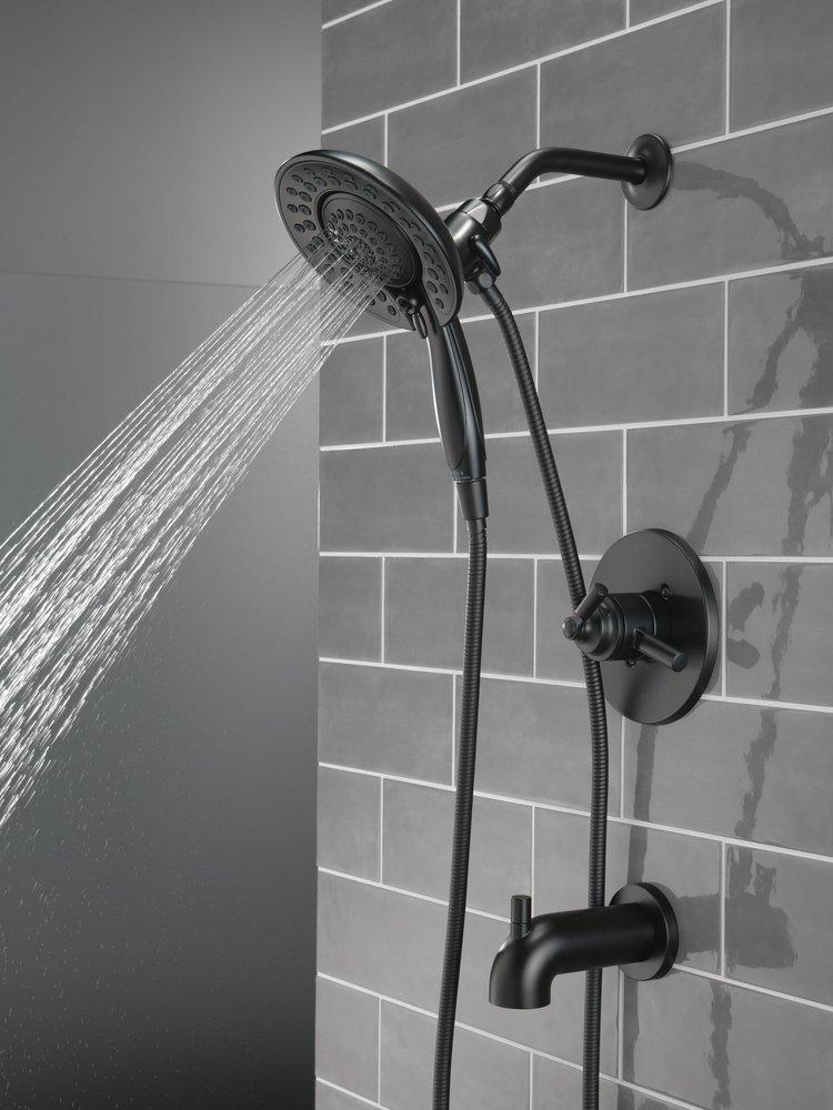Delta Faucet Matte Black Single Handle Multi Function Bathtub & Shower Faucet (Trim Only) 