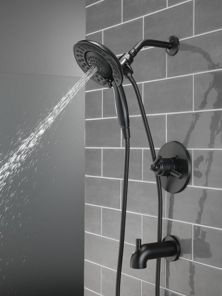 Delta Faucet Matte Black Single Handle Multi Function Bathtub & Shower Faucet (Trim Only) 