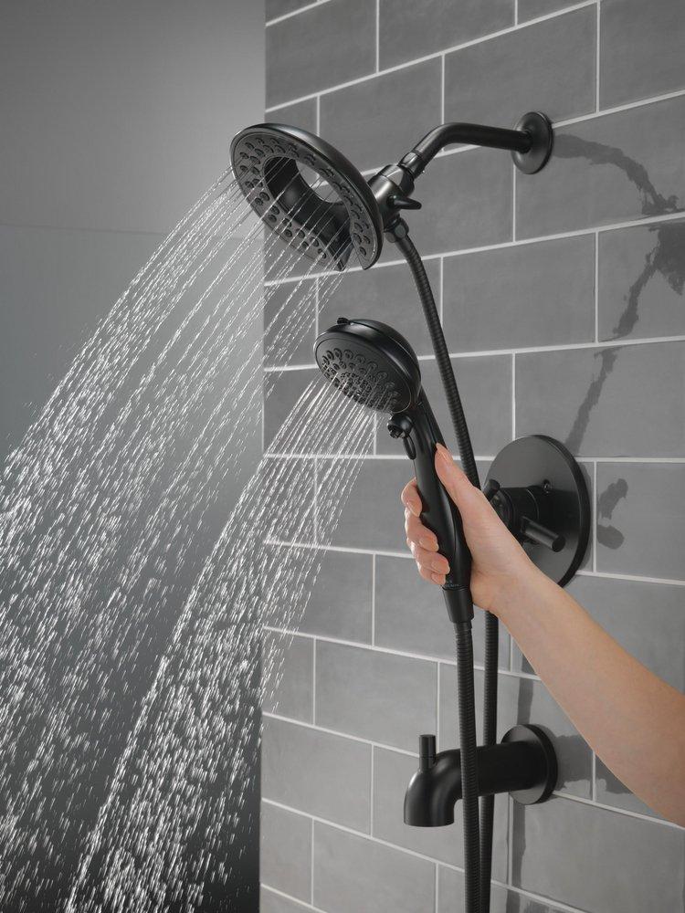 Delta Faucet Matte Black Single Handle Multi Function Bathtub & Shower Faucet (Trim Only) 