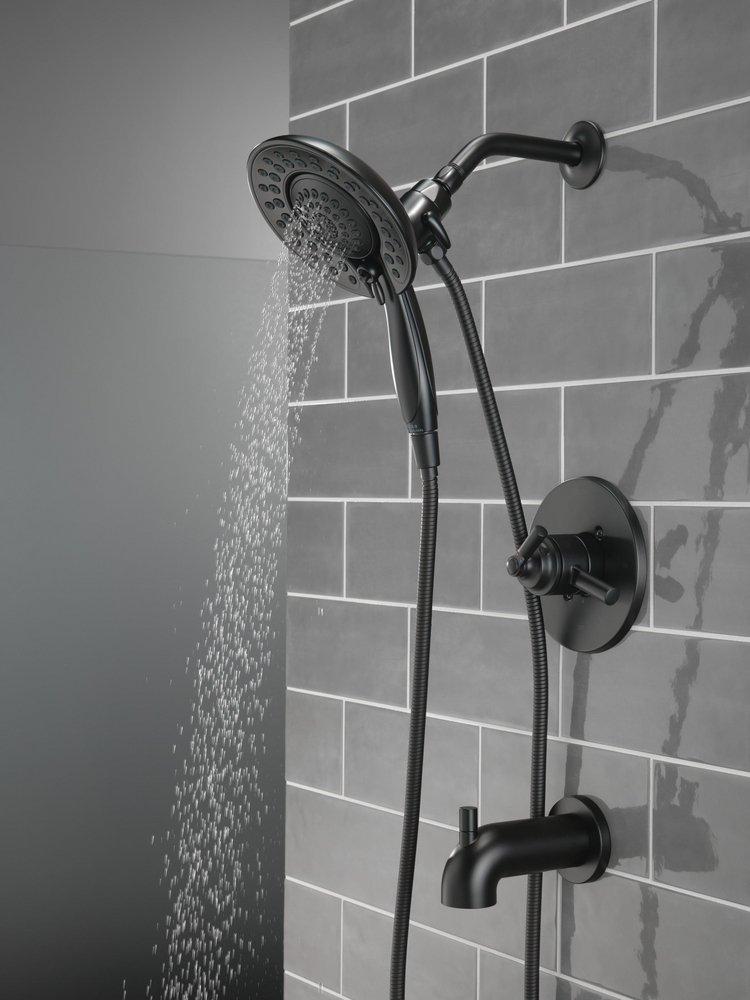 Delta Faucet Matte Black Single Handle Multi Function Bathtub & Shower Faucet (Trim Only) 