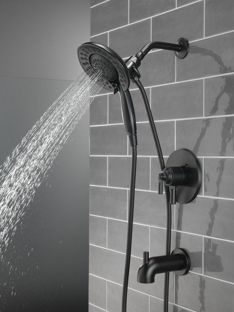 Delta Faucet Matte Black Single Handle Multi Function Bathtub & Shower Faucet (Trim Only) 