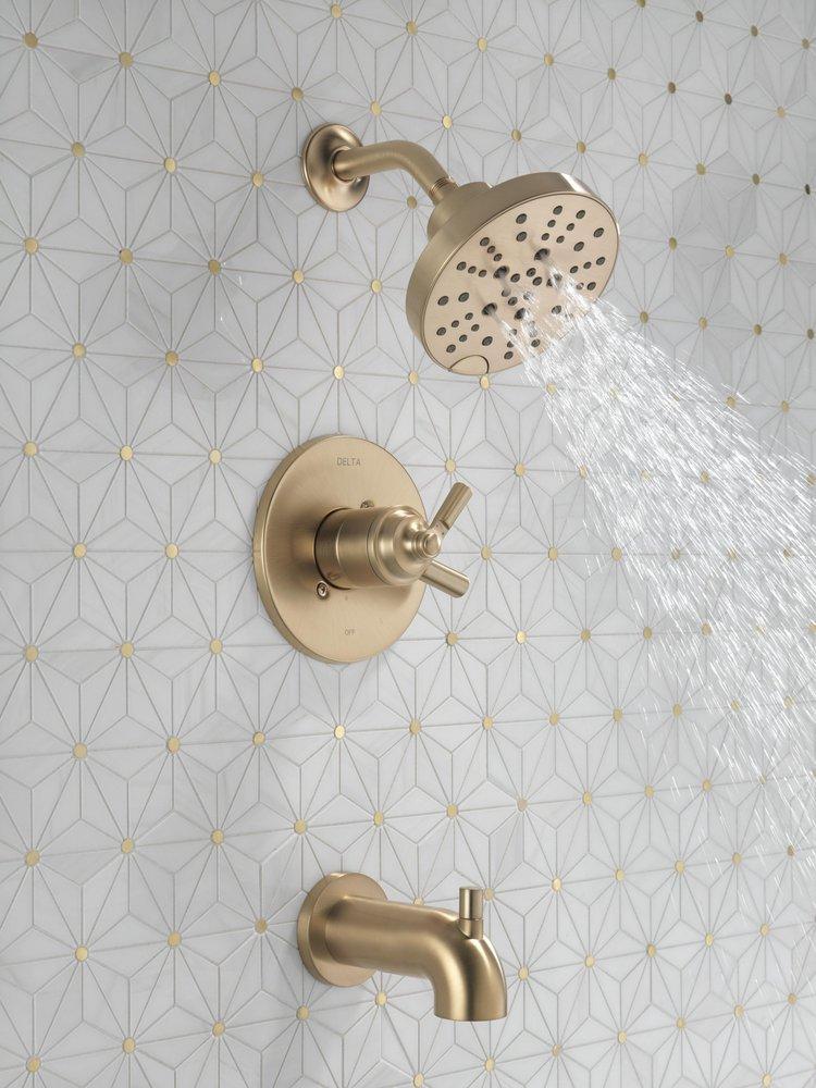 Delta Faucet Brilliance&reg; Champagne Bronze Single Handle Multi Function Bathtub & Shower Faucet (Trim Only) 