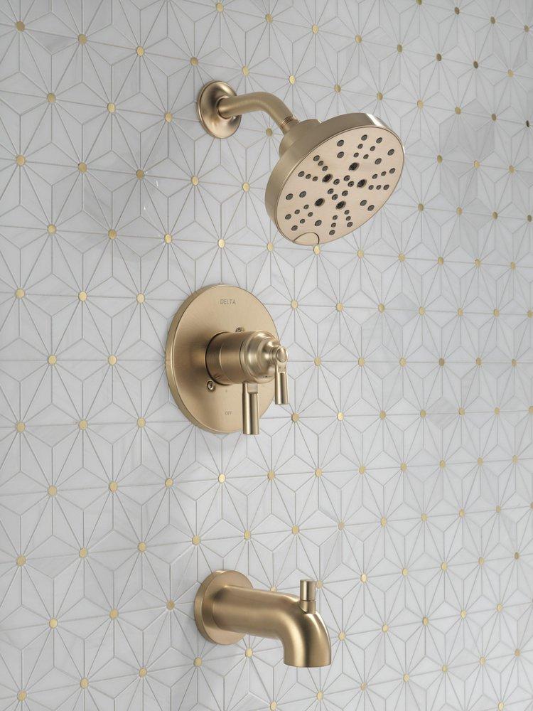 Delta Faucet Brilliance&reg; Champagne Bronze Single Handle Multi Function Bathtub & Shower Faucet (Trim Only) 