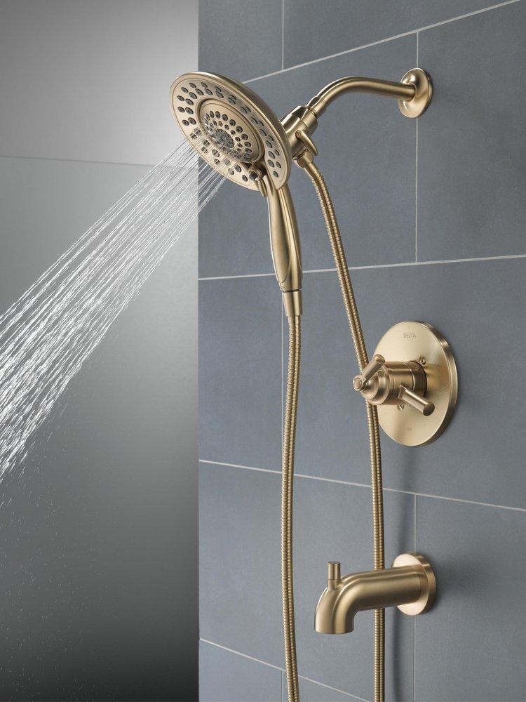 Delta Faucet Brilliance&reg; Champagne Bronze Single Handle Multi Function Bathtub & Shower Faucet (Trim Only) 