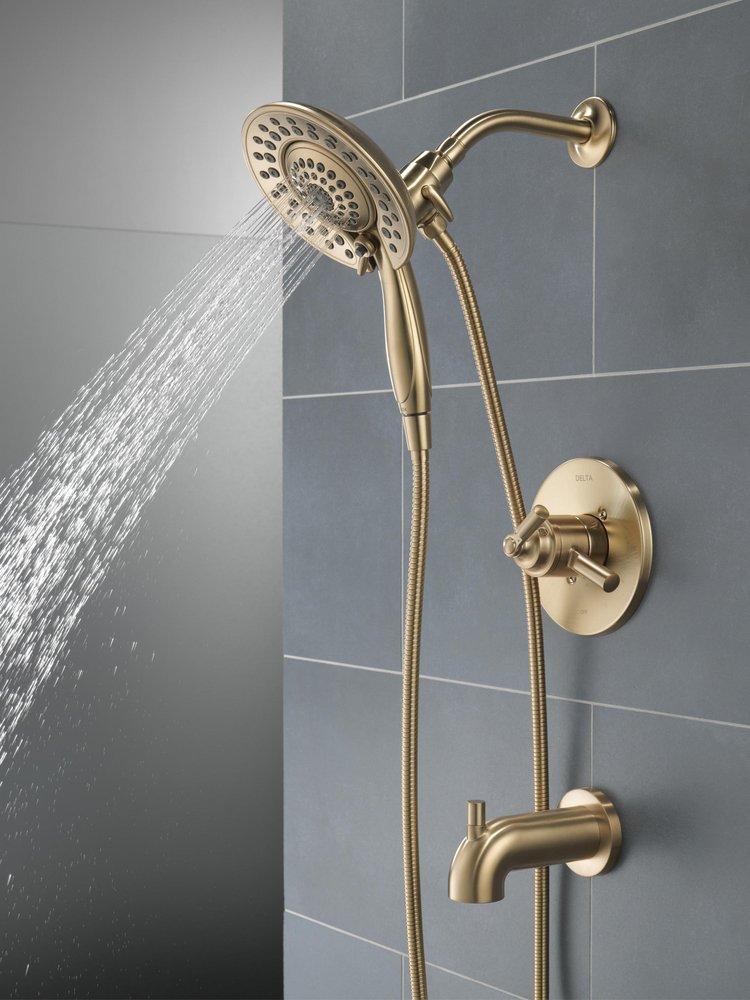 Delta Faucet Brilliance&reg; Champagne Bronze Single Handle Multi Function Bathtub & Shower Faucet (Trim Only) 