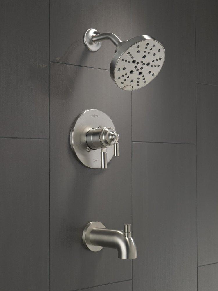 Delta Faucet Brilliance Stainless Single Handle Multi Function Bathtub & Shower Faucet (Trim Only) 