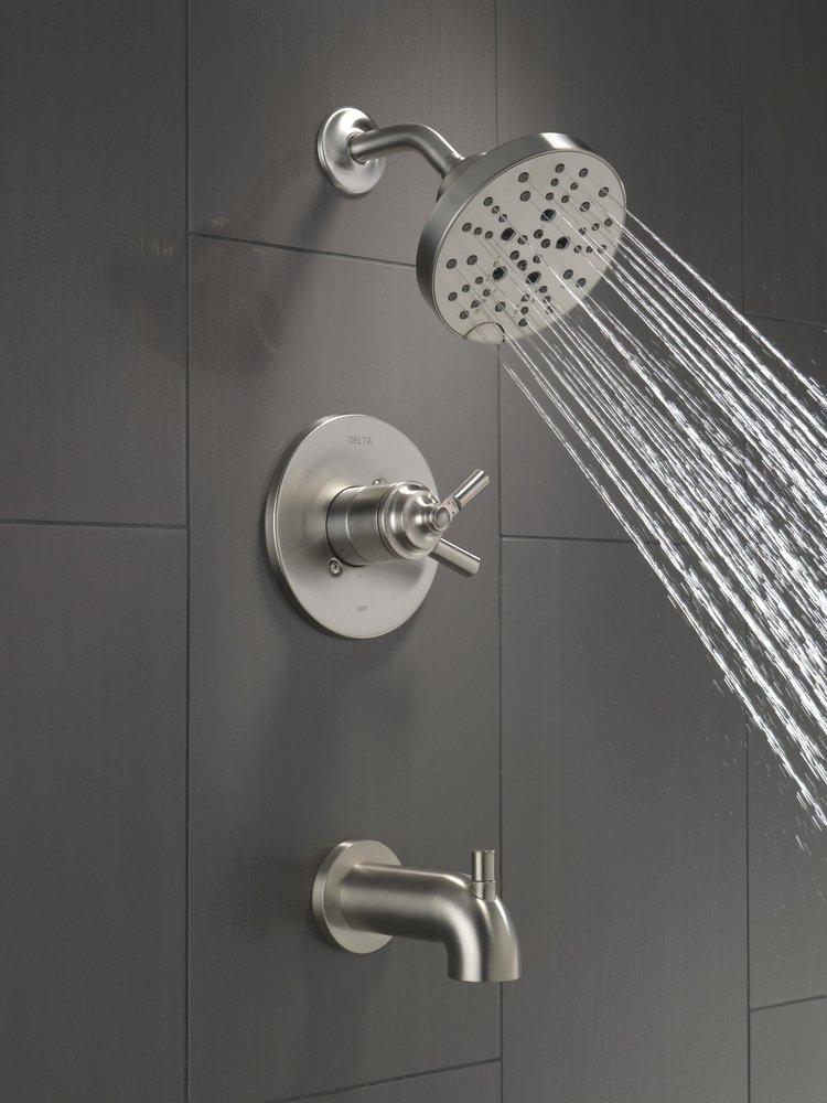 Delta Faucet Brilliance Stainless Single Handle Multi Function Bathtub & Shower Faucet (Trim Only) 