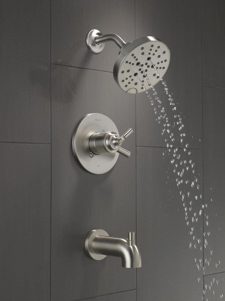 Delta Faucet Brilliance Stainless Single Handle Multi Function Bathtub & Shower Faucet (Trim Only) 