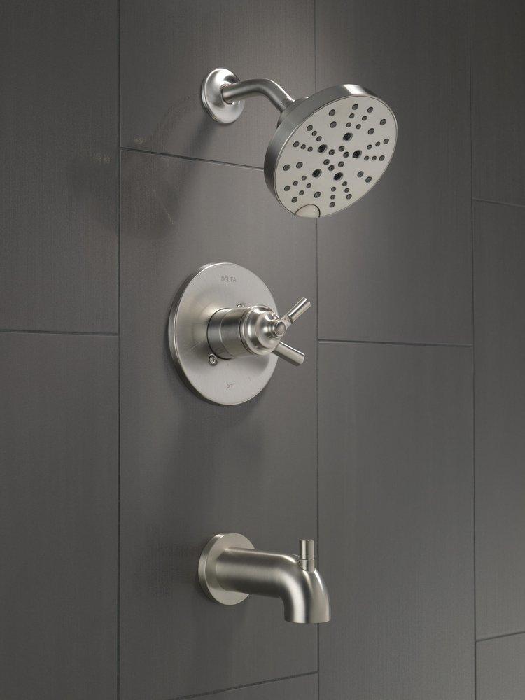 Delta Faucet Brilliance Stainless Single Handle Multi Function Bathtub & Shower Faucet (Trim Only) 