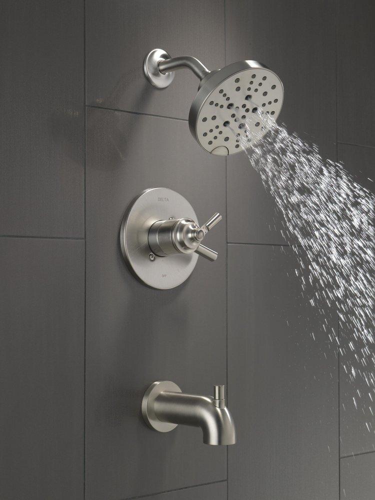 Delta Faucet Brilliance Stainless Single Handle Multi Function Bathtub & Shower Faucet (Trim Only) 