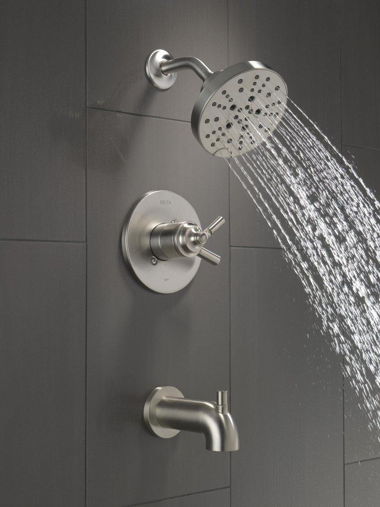 Delta Faucet Brilliance Stainless Single Handle Multi Function Bathtub & Shower Faucet (Trim Only) 