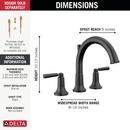 Delta Faucet Matte Black Two Handle Roman Tub Faucet Only (Trim Only) 