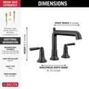 Delta Faucet Matte Black Two Handle Roman Tub Faucet (Trim Only) 