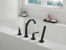 Delta Faucet Matte Black Two Handle Roman Tub Faucet with Handshower (Trim Only) 