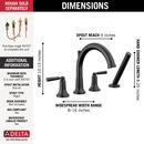 Delta Faucet Matte Black Two Handle Roman Tub Faucet with Handshower (Trim Only) 